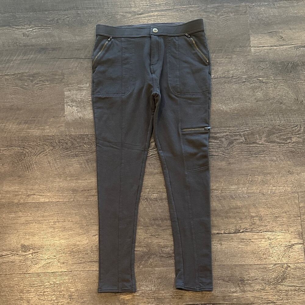 Matilda Jane Medium‎ Charcoal Zip Zip Hooray Moto Leggings